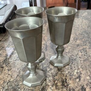 Gorham pewter silver octette PH24 goblets set of 3